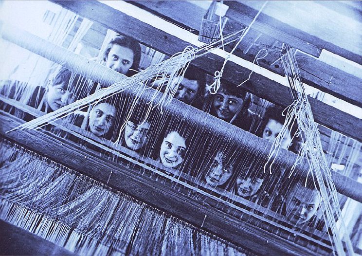 The Bauhaus weaving class at Dessau, including Anni Albers, Gunta Stölzl, and Otti Berger