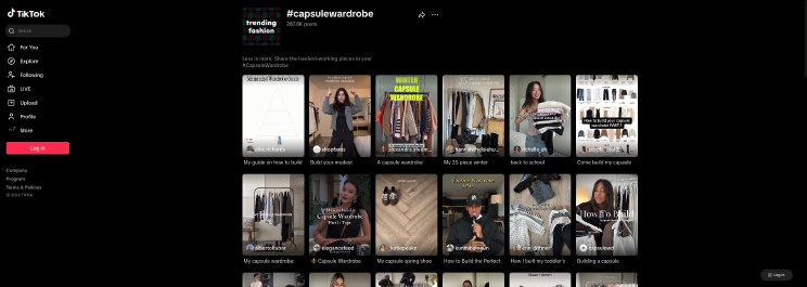 TikTok's #capsulewardrobe hashtag page — over 2 billion views of content that has co-opted minimalism into a shopping list